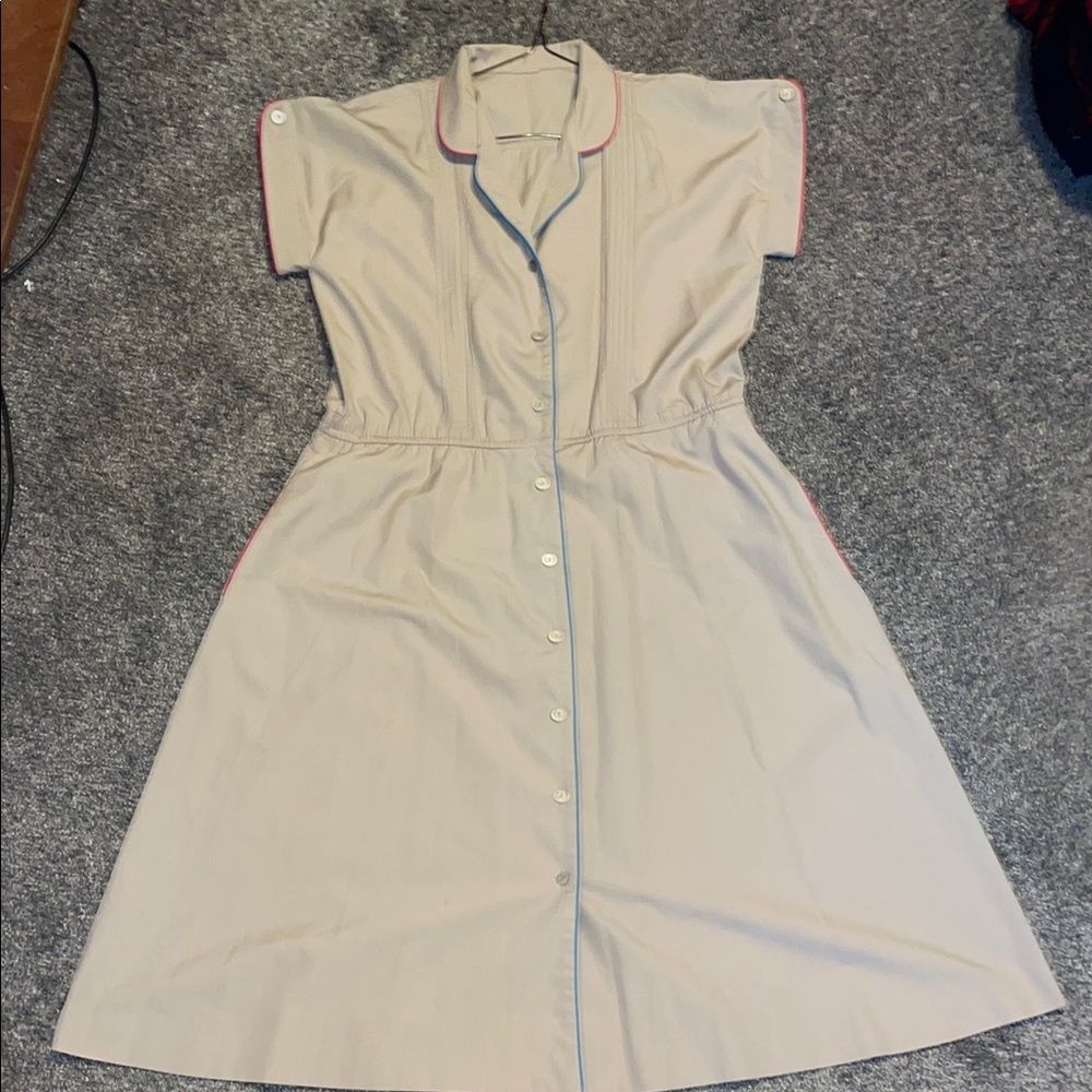 Elegant Cream Button-Down Dress